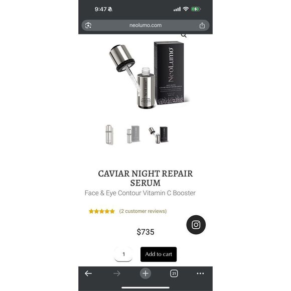 CAVIAR NIGHT REPAIR SERUM Face & Eye Contour Vitamin C Booster - Picture 5 of 5